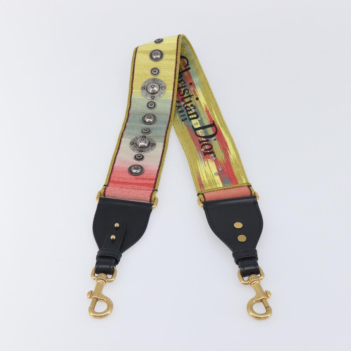 Christian Dior Shoulder Strap Canvas Multicolor Gold Tone Auth ar14181V