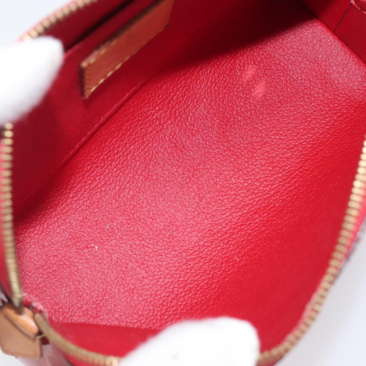 LOUIS VUITTON Monogram Vernis Pochette Cosmetic PM Pouch Red M90172 Auth ar14182