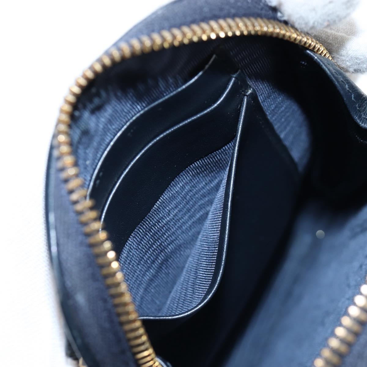 Christian Dior Oblique Jacquard Phone Shoulder Pouch Navy Gold Auth ar14186V