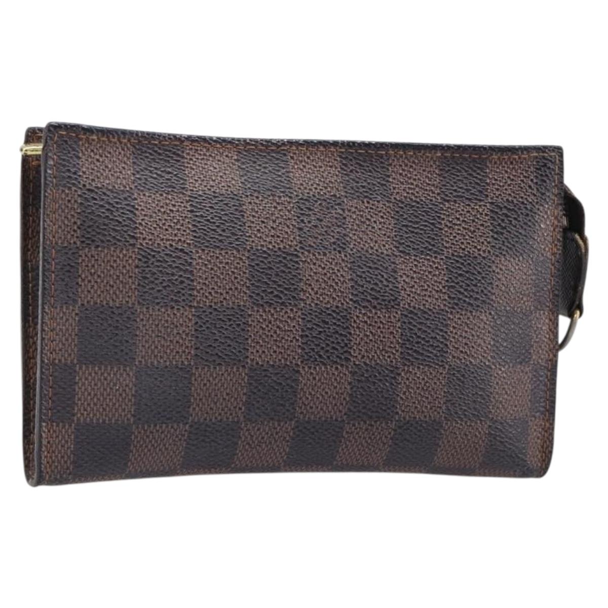 LOUIS VUITTON Damier Ebene Marais Pouch LV Auth ar14188