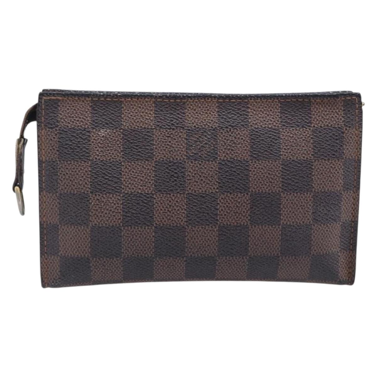 LOUIS VUITTON Damier Ebene Marais Pouch LV Auth ar14188