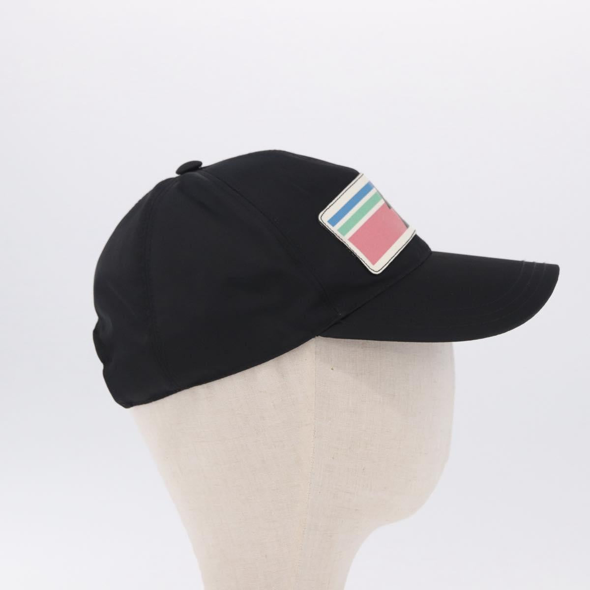 PRADA Cap Nylon Black White Auth ar14198