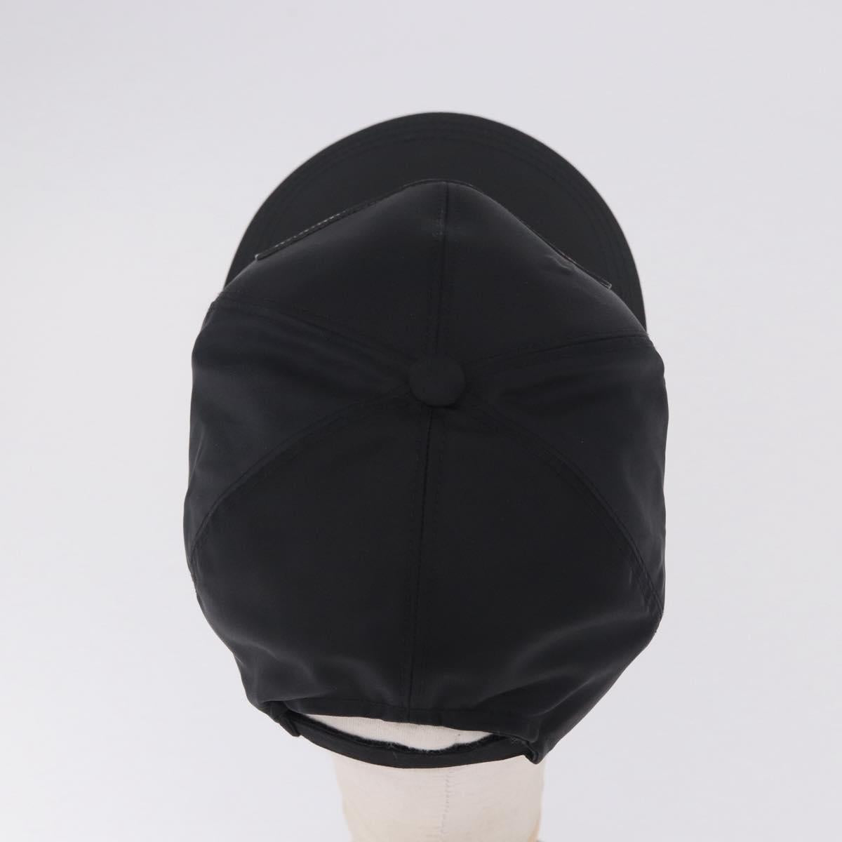 PRADA Cap Nylon Black White Auth ar14198