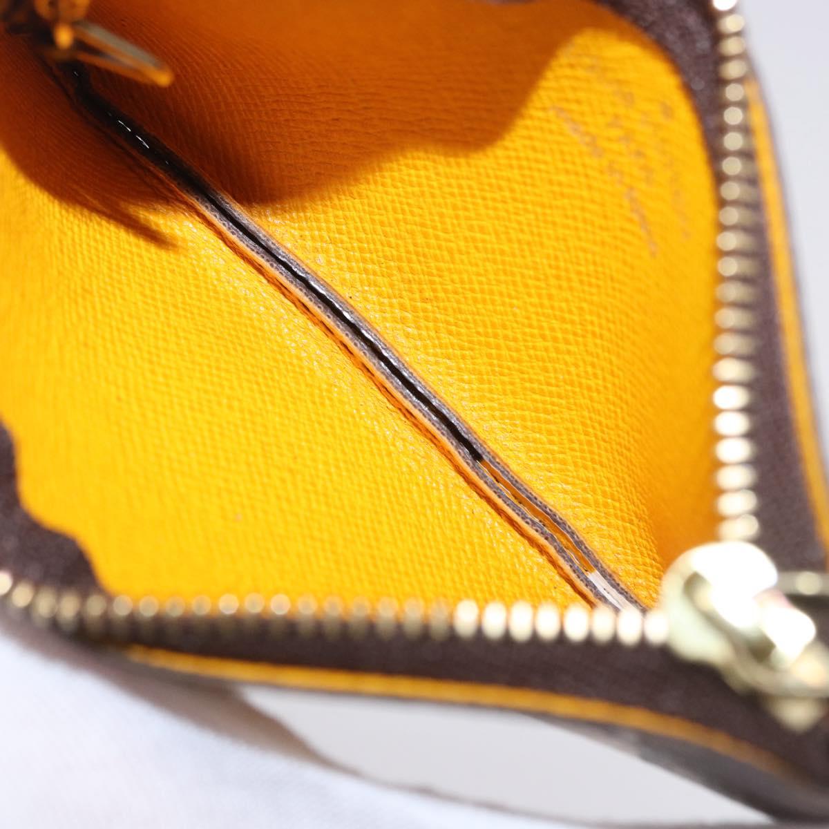 LOUIS VUITTON Monogram Groom Pochette Cles Coin Purse Jaune M60033 Auth ar14221A