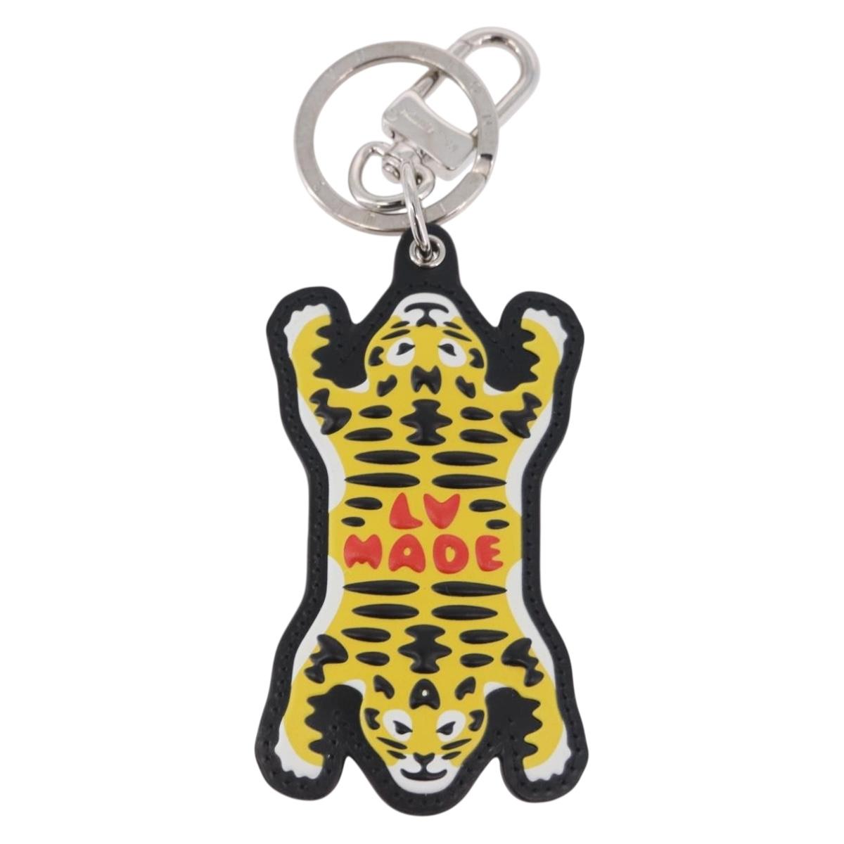 LOUIS VUITTON LV MADE Porte Cles Tiger Charm Leather Yellow MP3221 Auth ar14222M