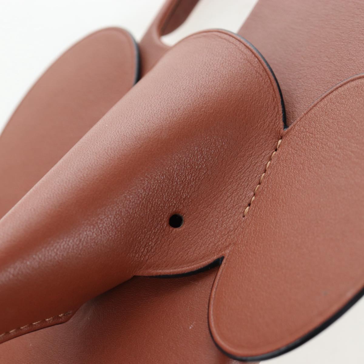 LOEWE iPhone X & XS Case Leather Brown Auth ar14224