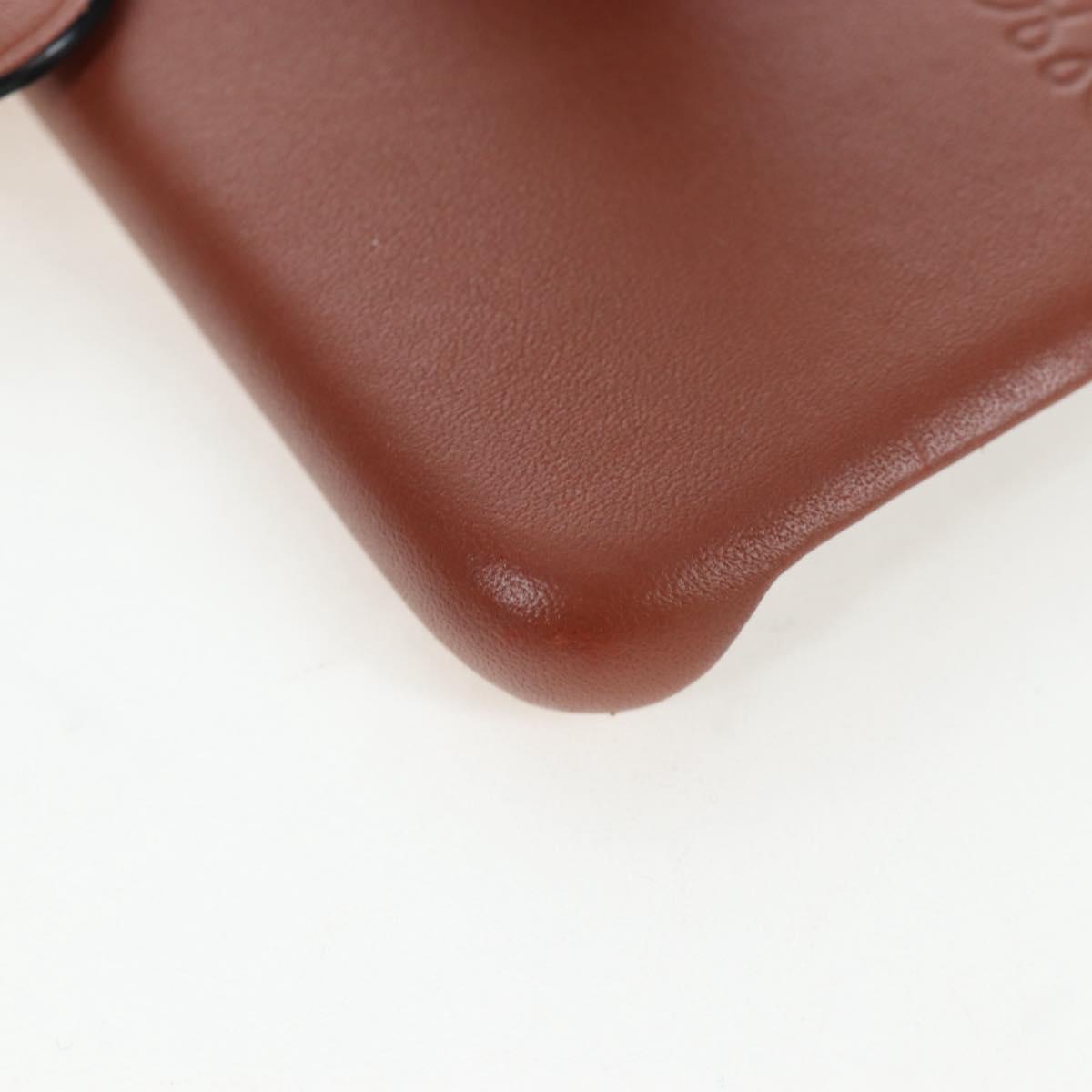 LOEWE iPhone X & XS Case Leather Brown Auth ar14224