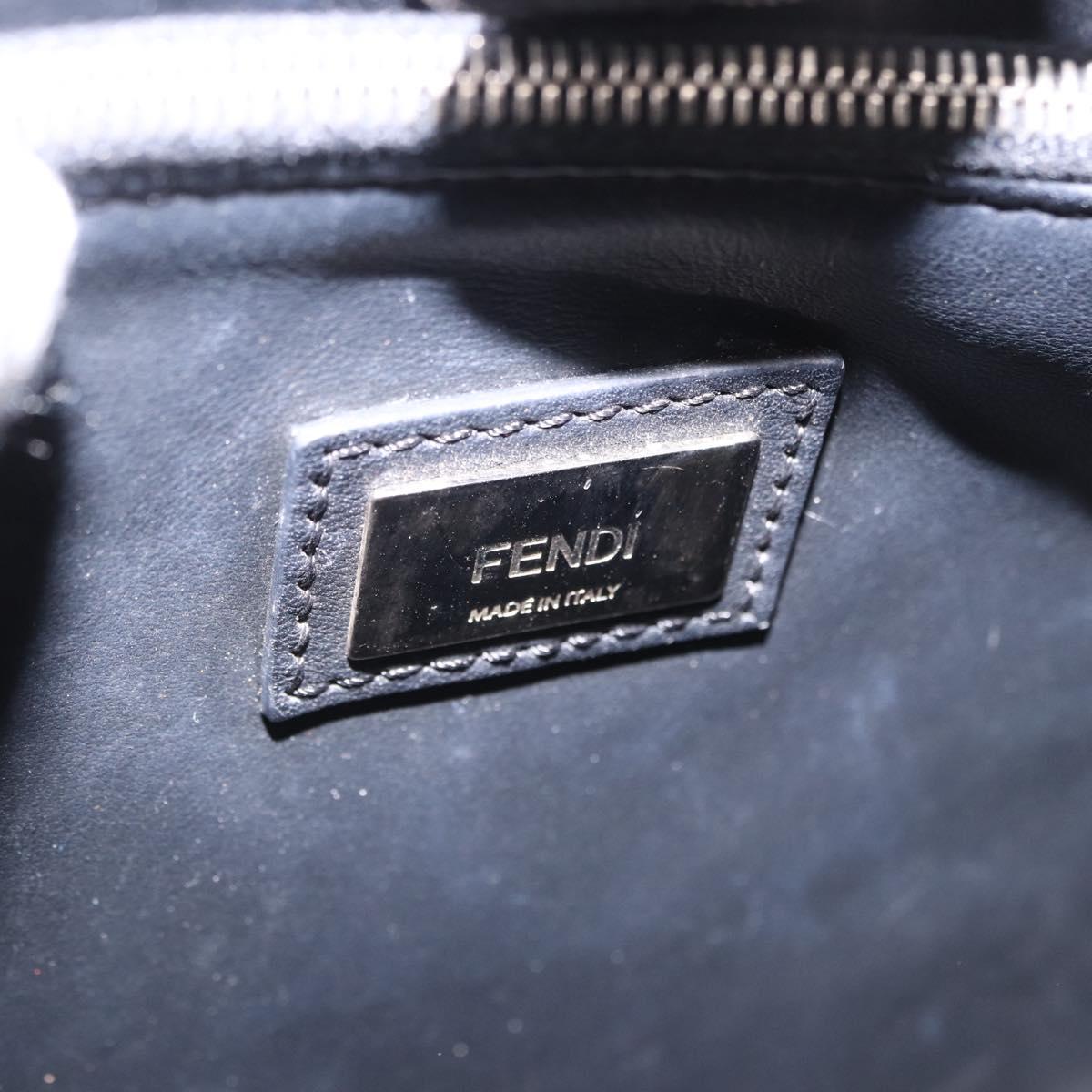 FENDI To joule Hand Bag Leather Black Silver 8BH253 Auth ar14226V