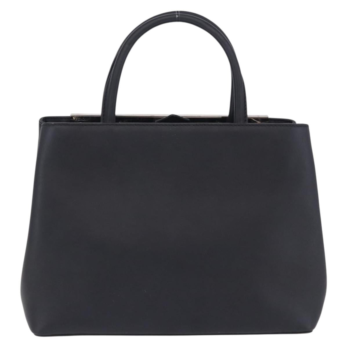 FENDI To joule Hand Bag Leather Black Silver 8BH253 Auth ar14226V