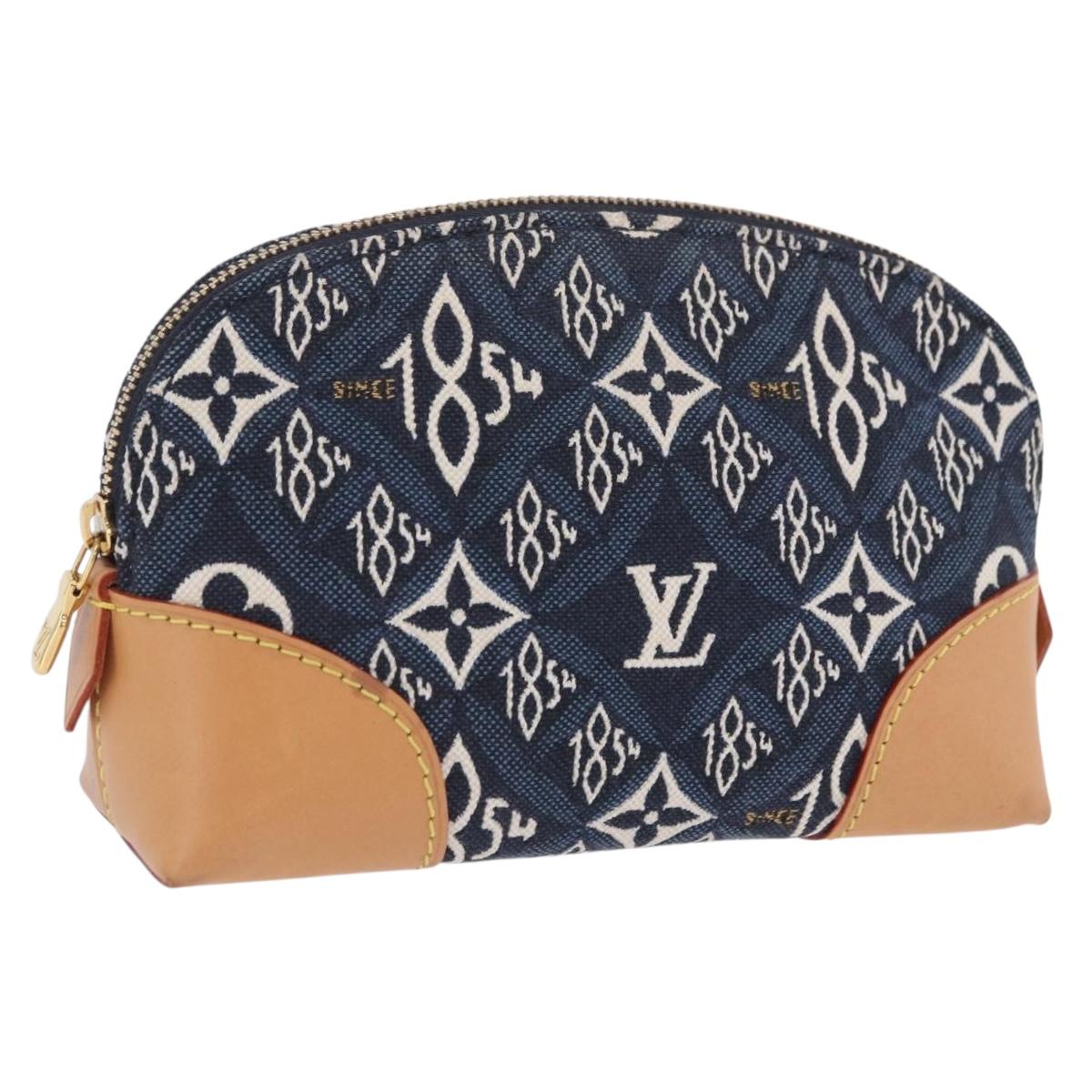 LOUIS VUITTON SINCE1854 Pochette Cosmetic PM Canvas Blue M80307 LV Auth ar14227M