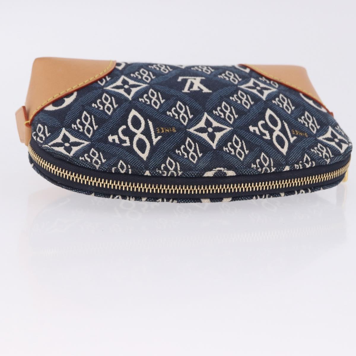 LOUIS VUITTON SINCE1854 Pochette Cosmetic PM Canvas Blue M80307 LV Auth ar14227M