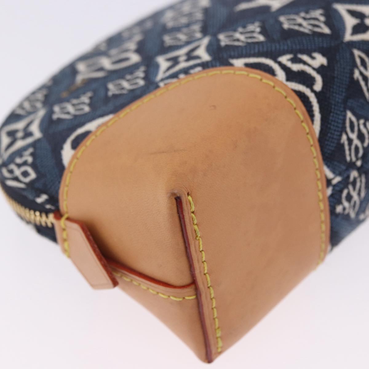LOUIS VUITTON SINCE1854 Pochette Cosmetic PM Canvas Blue M80307 LV Auth ar14227M