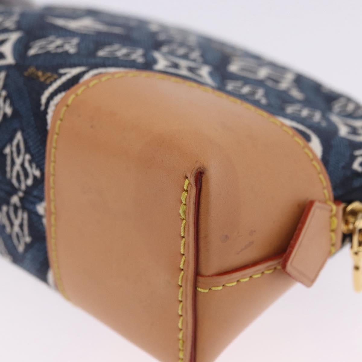 LOUIS VUITTON SINCE1854 Pochette Cosmetic PM Canvas Blue M80307 LV Auth ar14227M