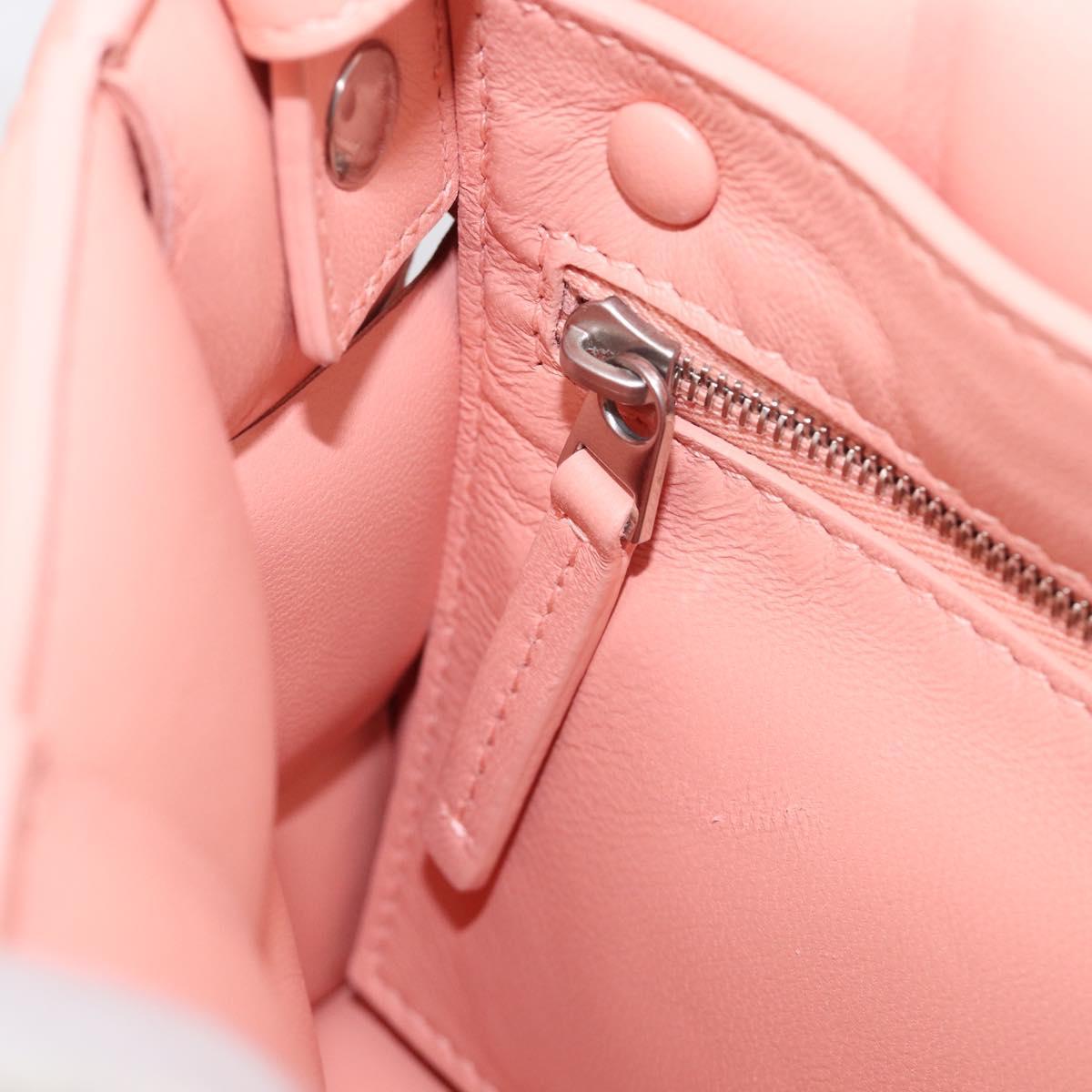 BOTTEGA VENETA MAXI INTRECCIATO Cassette Shoulder Bag Leather Pink Auth ar14228M