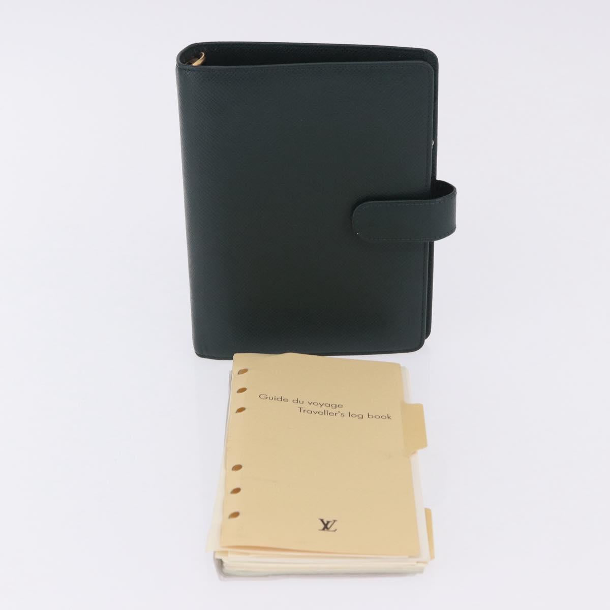 LOUIS VUITTON Taiga Agenda MM Day Planner Cover Epicea R20403 LV Auth ar14231
