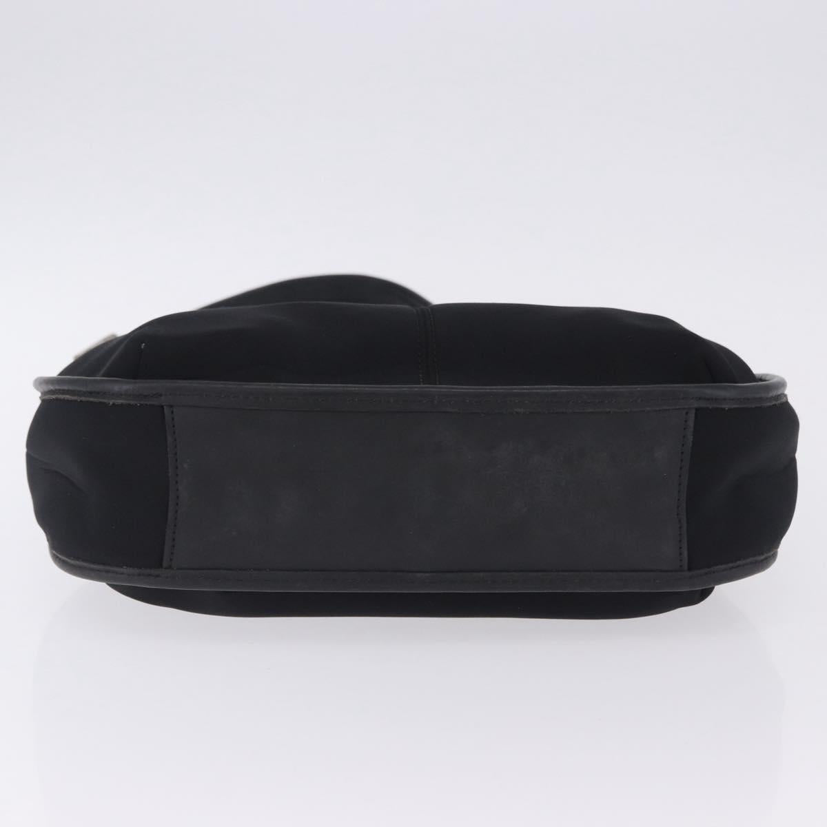 Coach Shoulder Bag Nylon Black Silver Auth ar14243