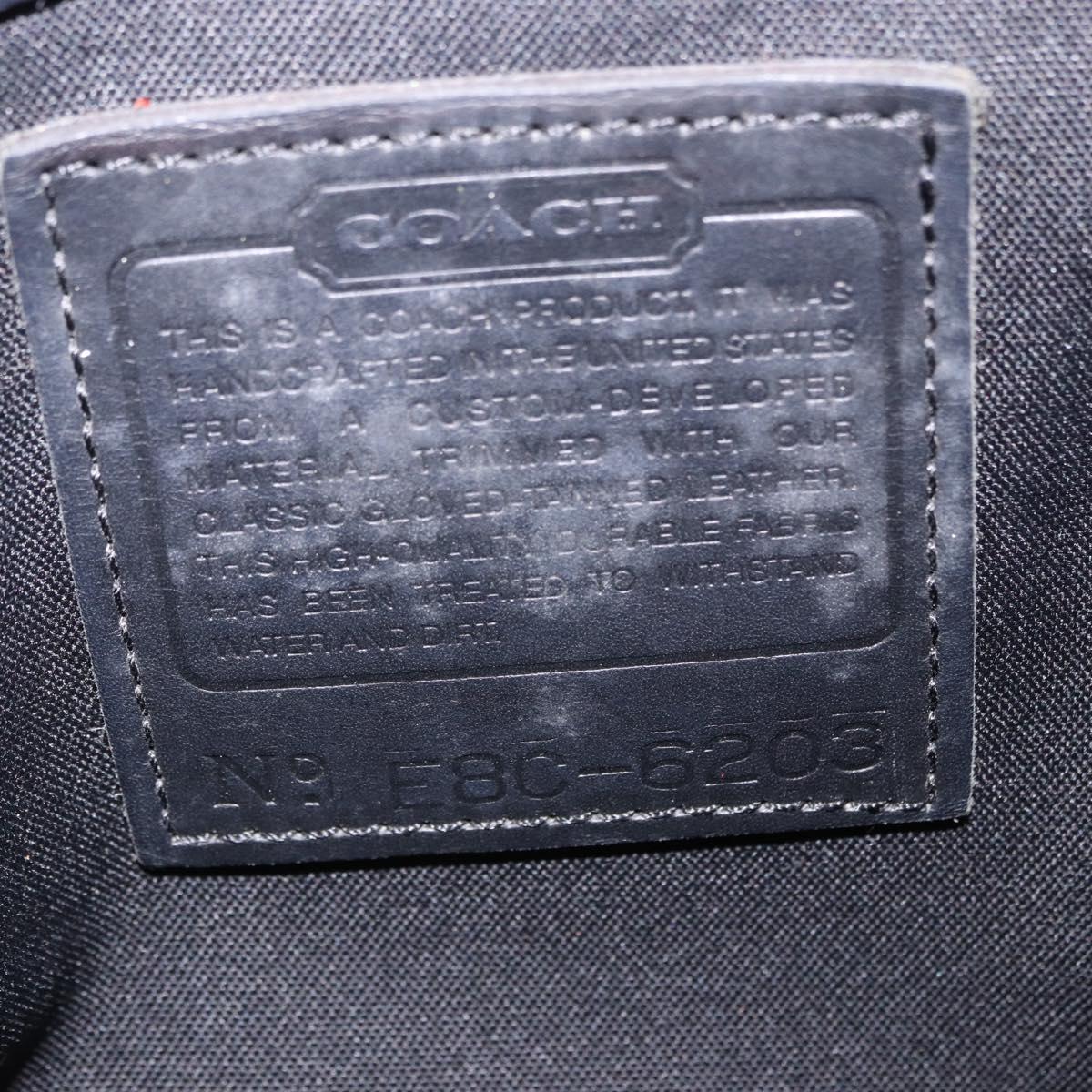 Coach Shoulder Bag Nylon Black Silver Auth ar14243