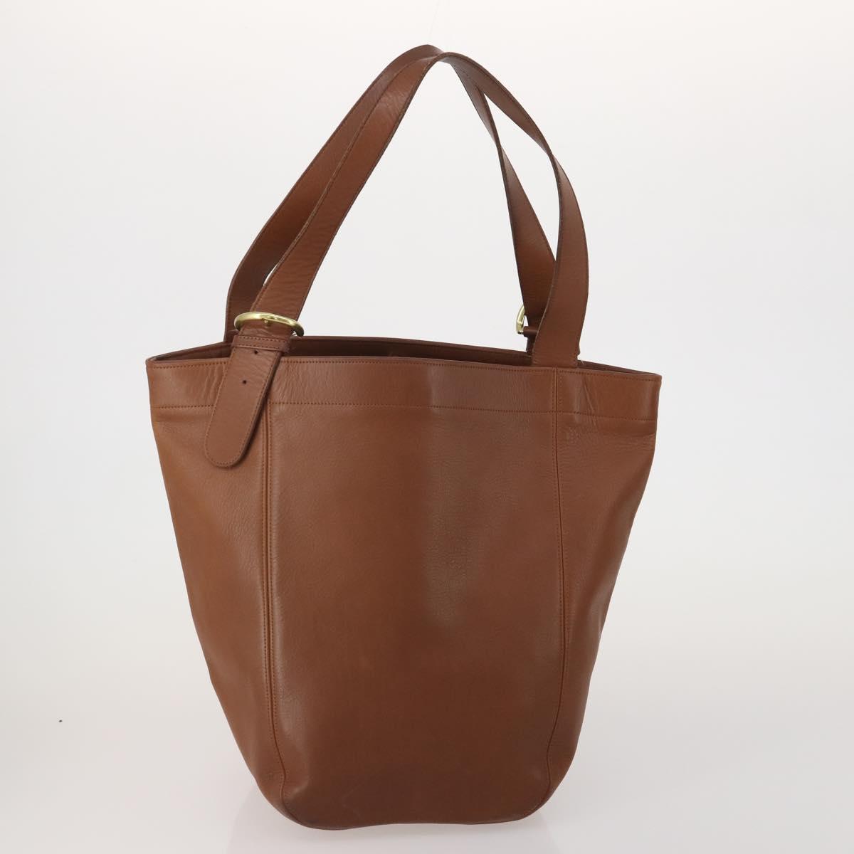 Coach Tote Bag Leather 2 Set Brown Khaki Auth ar14245