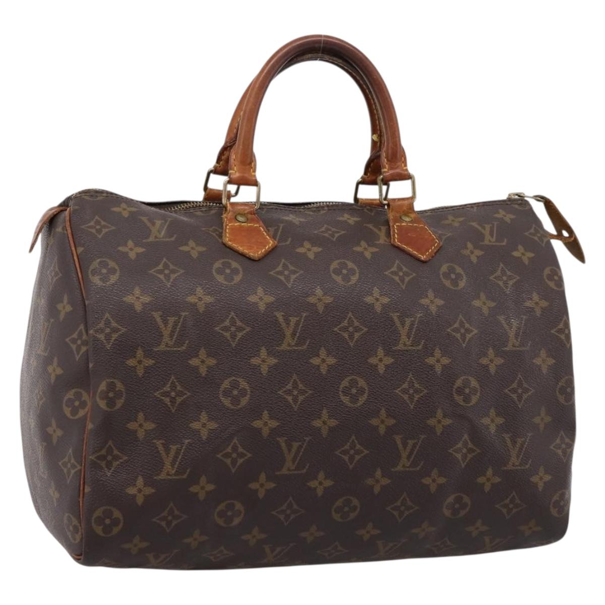 LOUIS VUITTON Monogram Speedy 35 Hand Bag M41524 LV Auth ar14247