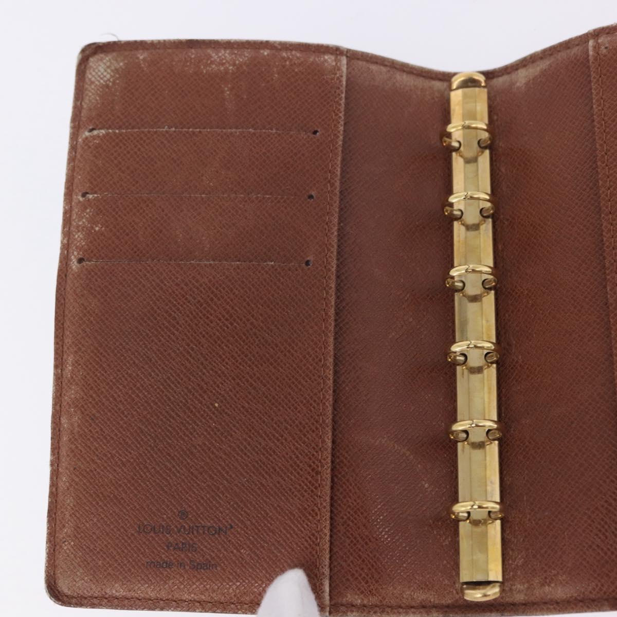 LOUIS VUITTON Monogram Agenda PM Day Planner Cover R20005 LV Auth ar14249
