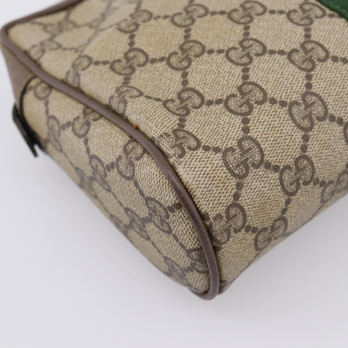 GUCCI GG Supreme Web Sherry Line Bag PVC Beige Gold 63 01 012 Auth ar14278