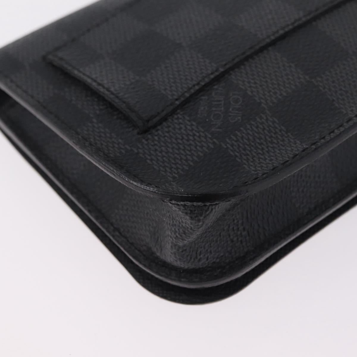 LOUIS VUITTON Graphite Ceinture Pochette Homme Pouch M6837 LV Auth ar14287