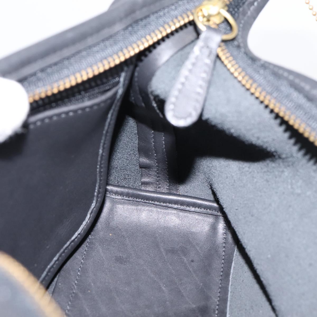 Coach Shoulder Bag Leather Black Gold Auth ar14294A