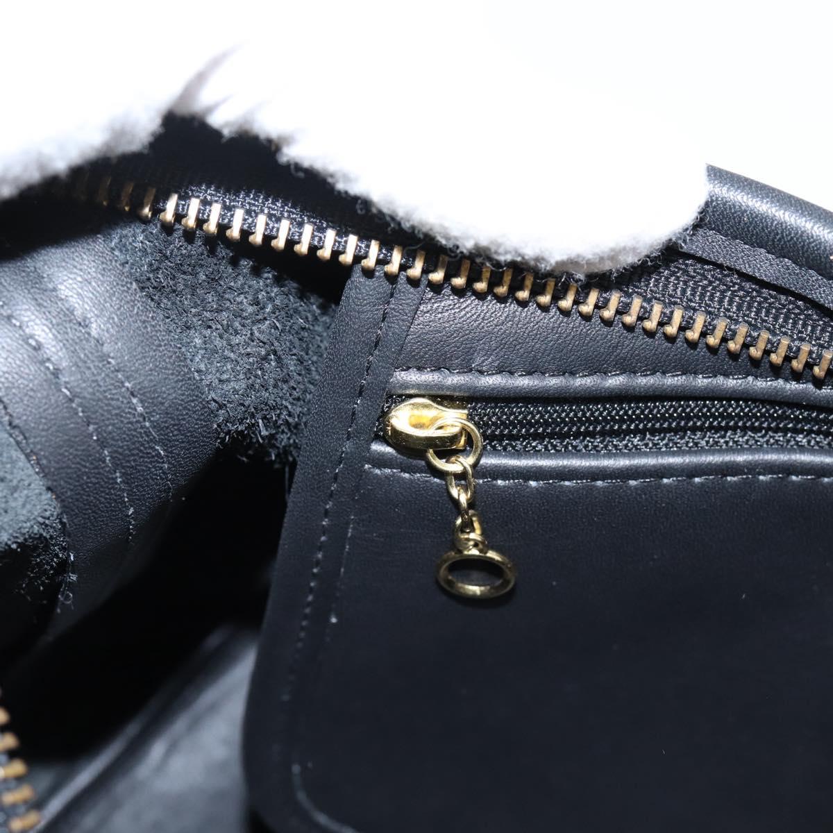 Coach Shoulder Bag Leather Black Gold Auth ar14294A