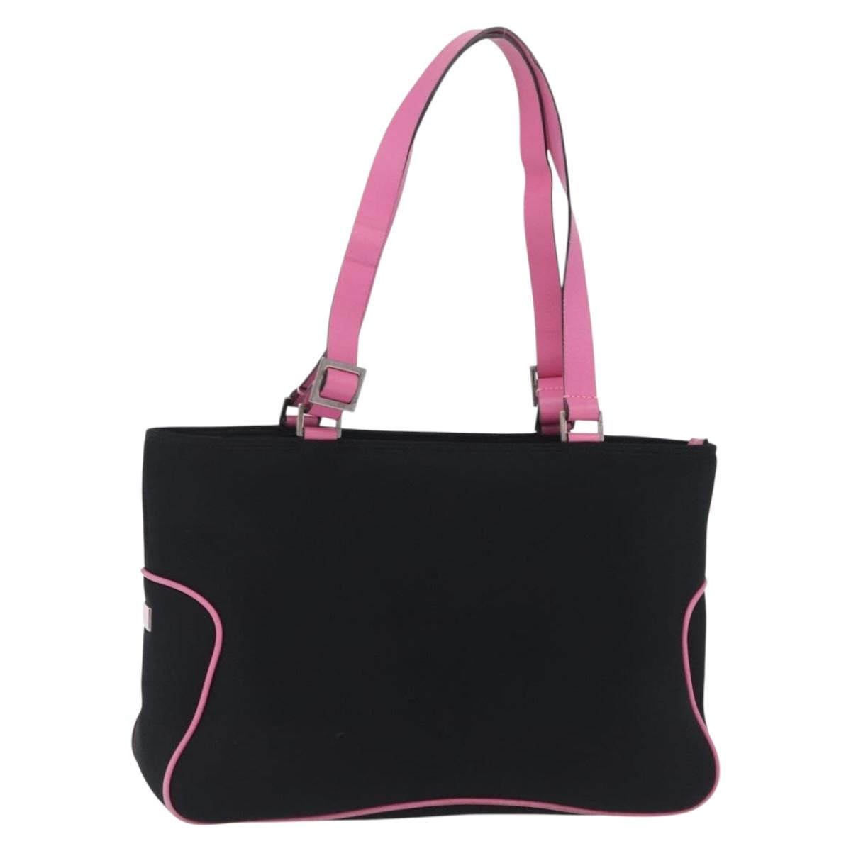 Salvatore Ferragamo Shoulder Bag Cotton Black Silver Auth ar14295