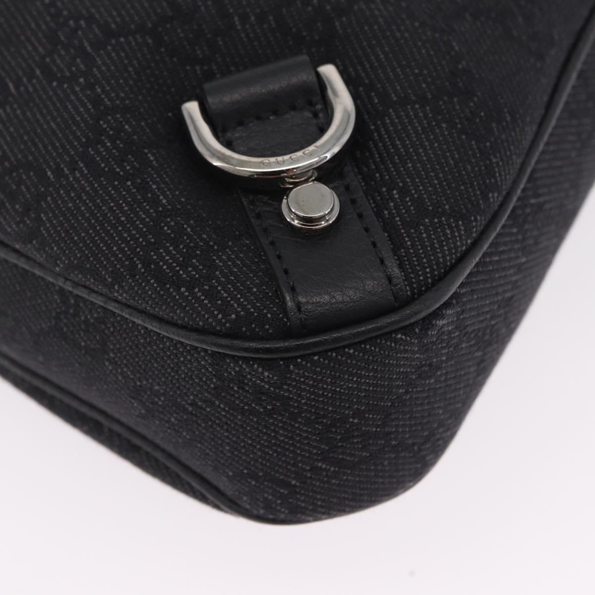 GUCCI GG Canvas Hand Bag Outlet Black Silver 268637 Auth ar14296V