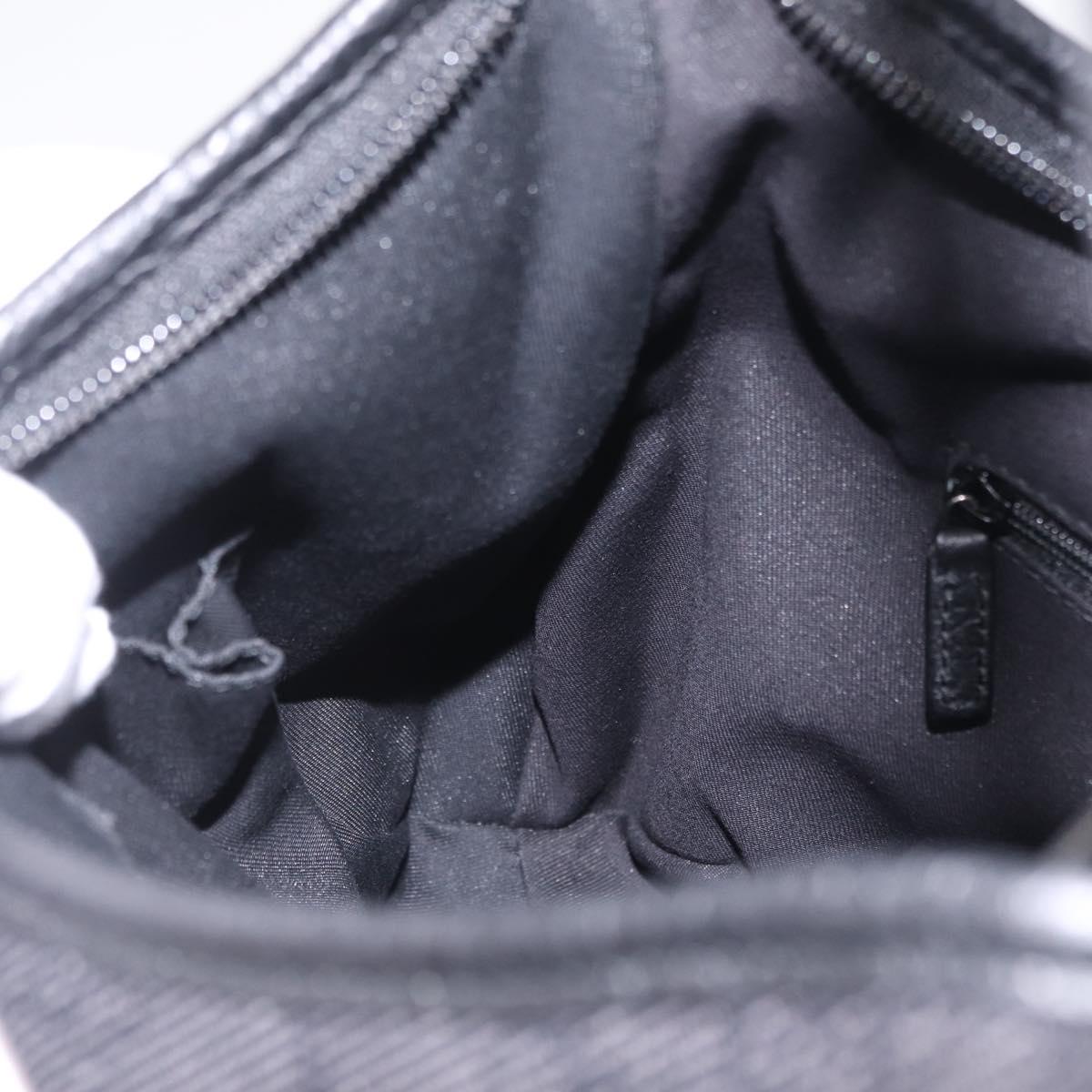 GUCCI GG Canvas Hand Bag Outlet Black Silver 268637 Auth ar14296V