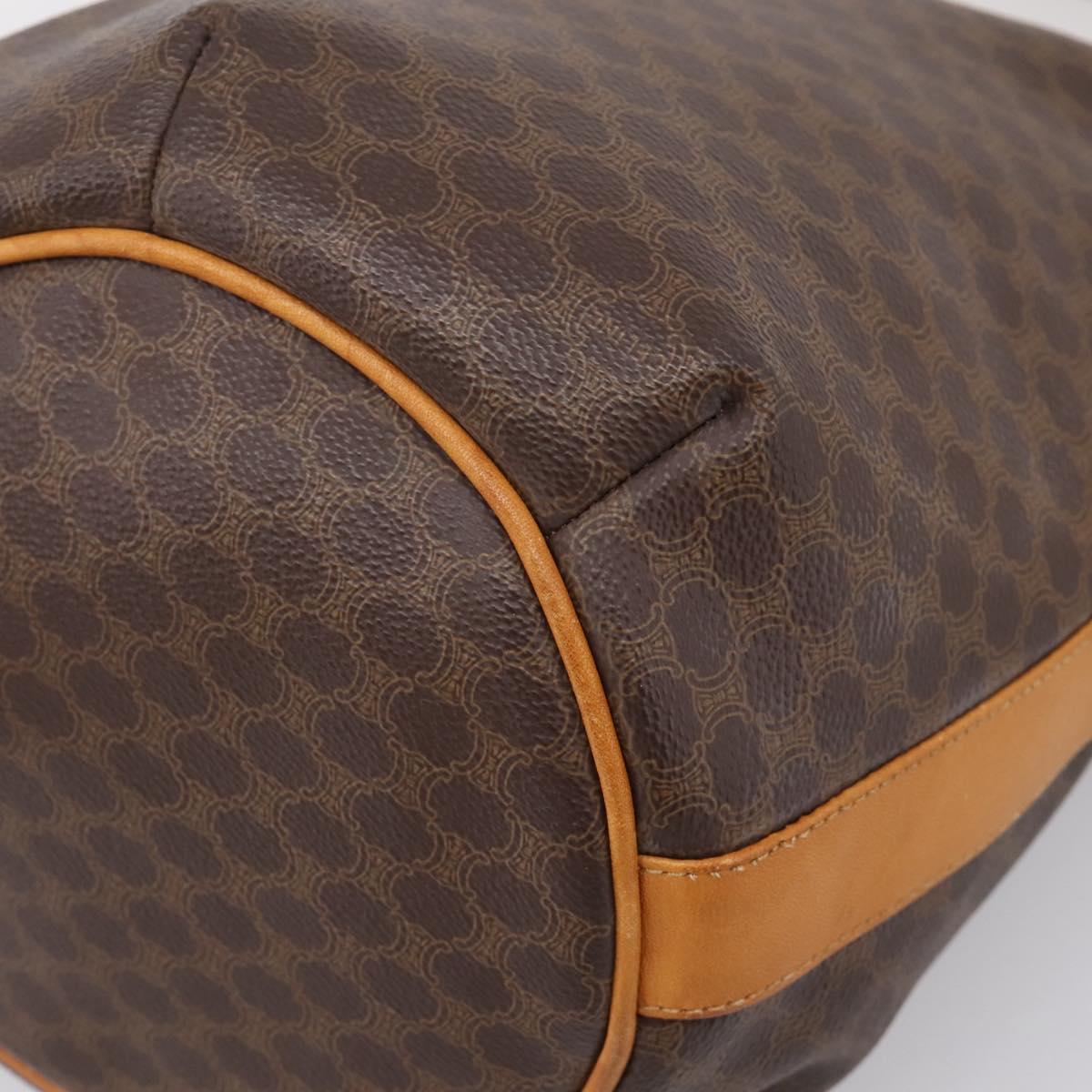 CELINE Macadam Canvas Shoulder Bag PVC Leather Brown Gold Auth ar14297