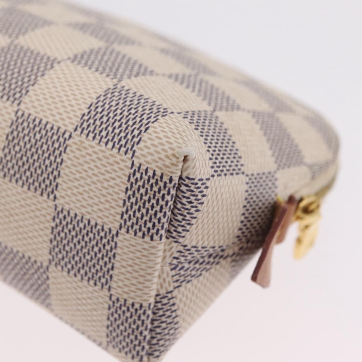LOUIS VUITTON Damier Azur Pochette Cosmetic PM Pouch N60024 LV Auth ar14299