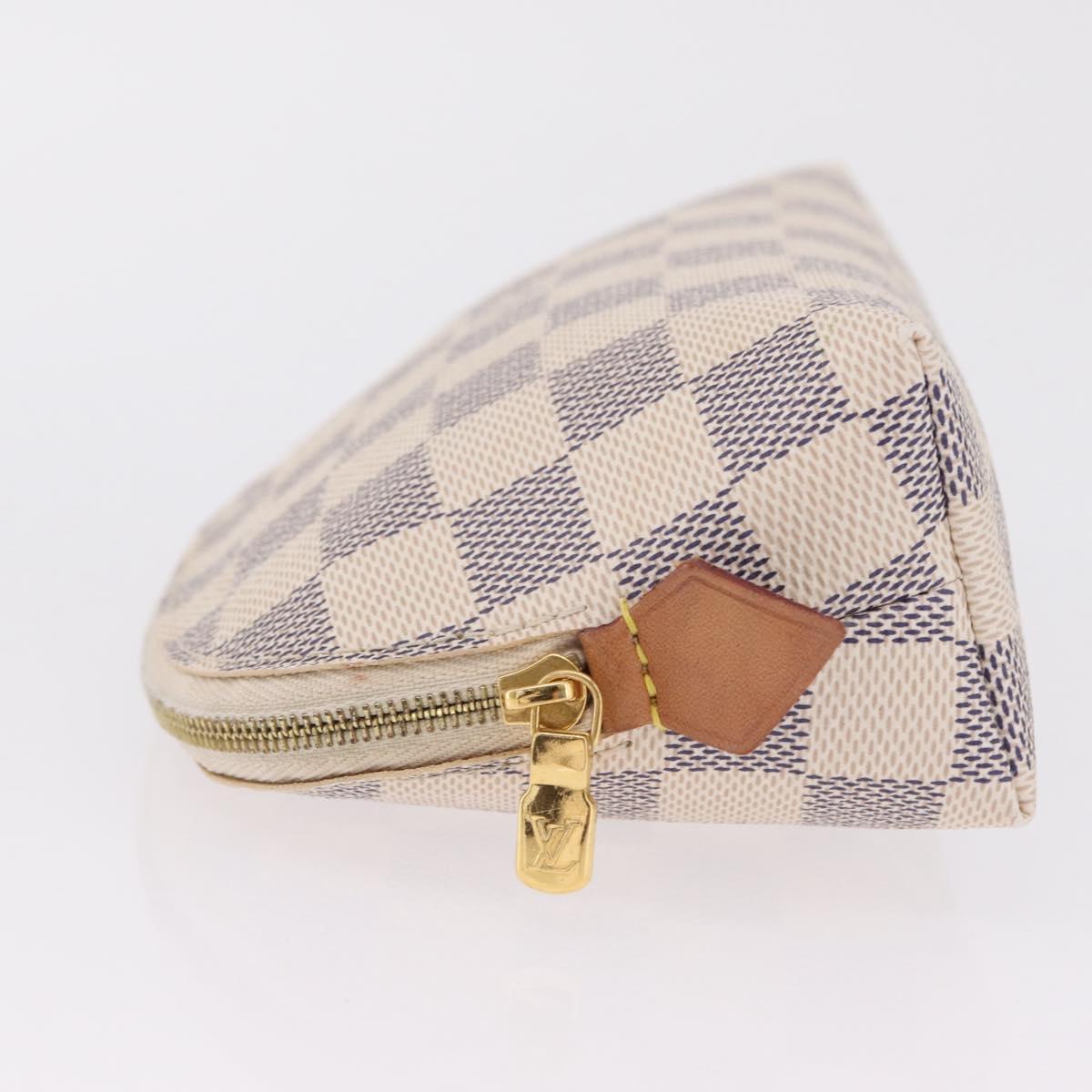 LOUIS VUITTON Damier Azur Pochette Cosmetic PM Pouch N60024 LV Auth ar14299