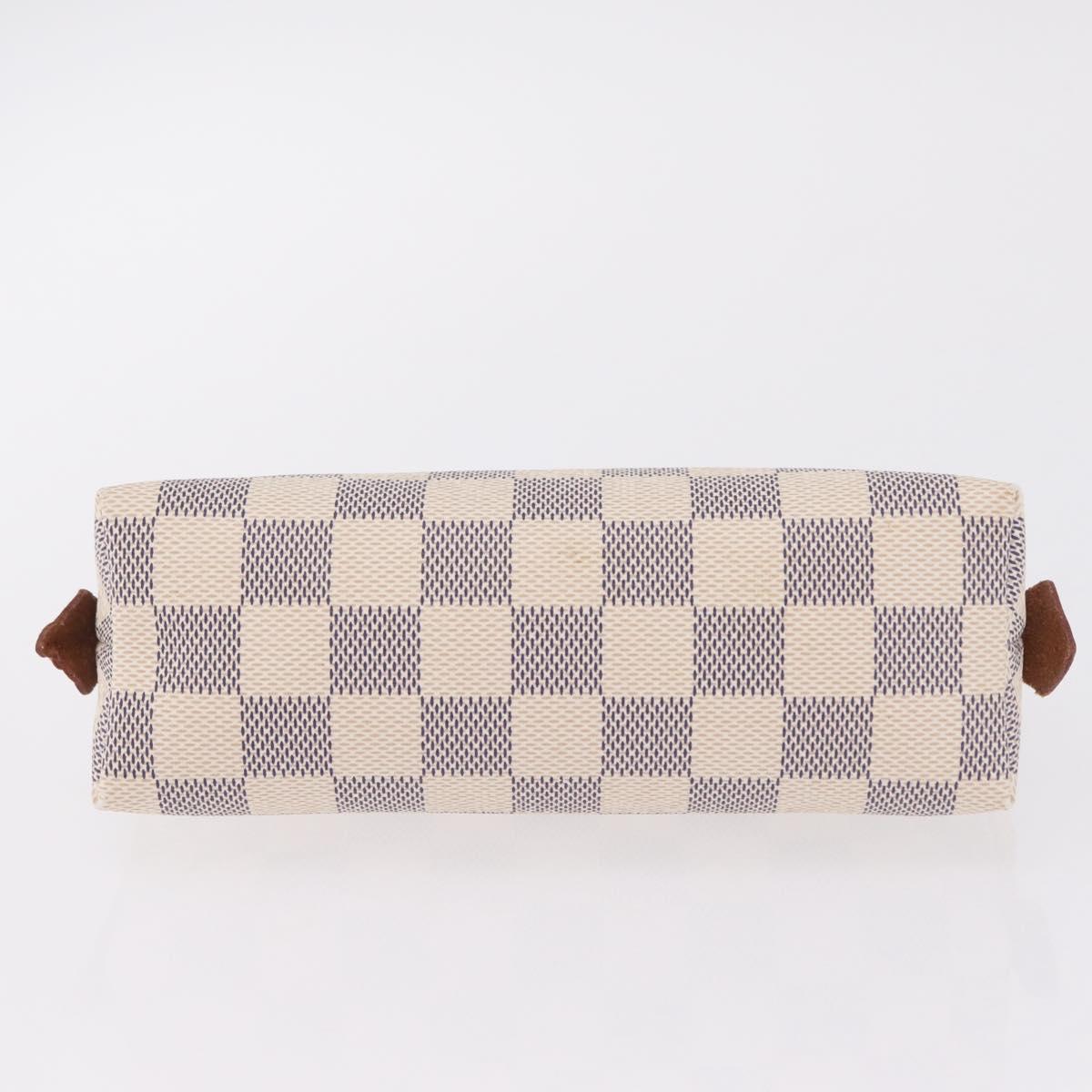 LOUIS VUITTON Damier Azur Pochette Cosmetic PM Pouch N60024 LV Auth ar14299