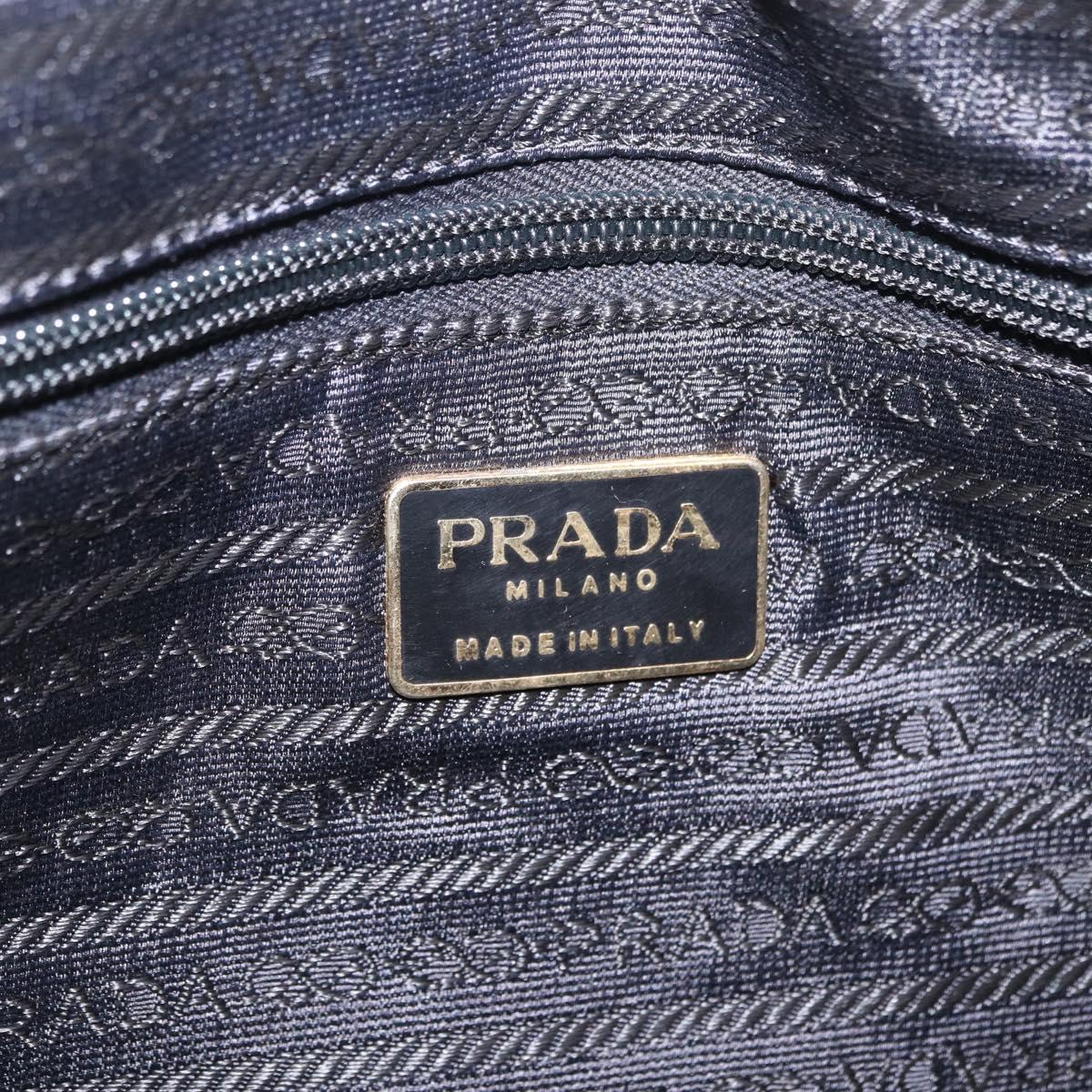 PRADA Chain Shoulder Bag Nylon Black Gold Auth ar14310A