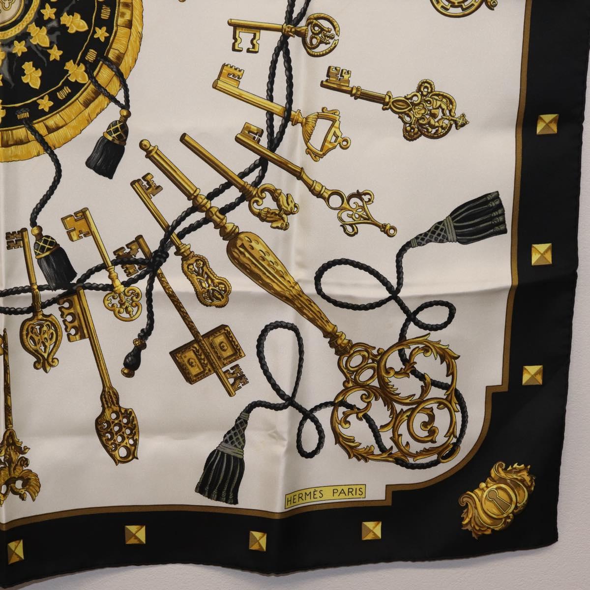 HERMES Carre 90 Scarf Silk Black Auth ar14314