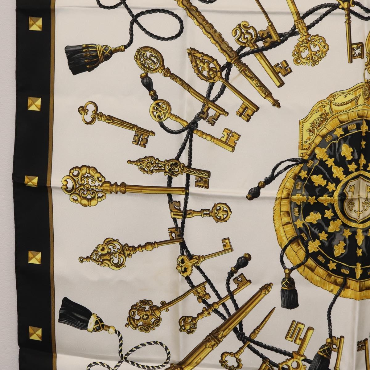HERMES Carre 90 Scarf Silk Black Auth ar14314