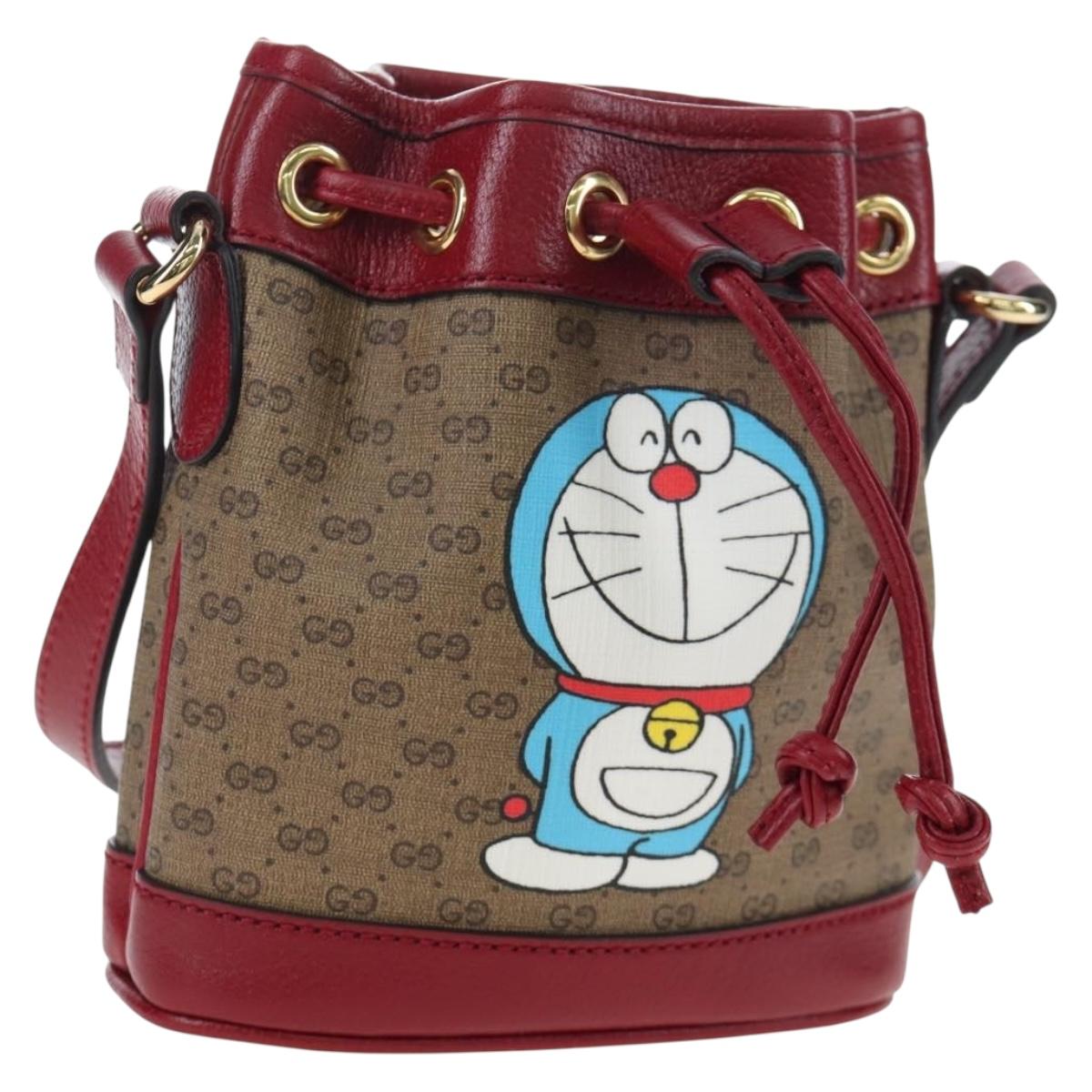 GUCCI Micro GG Supreme Doraemon Collaboration Bag PVC 647801 Auth ar14325SAM