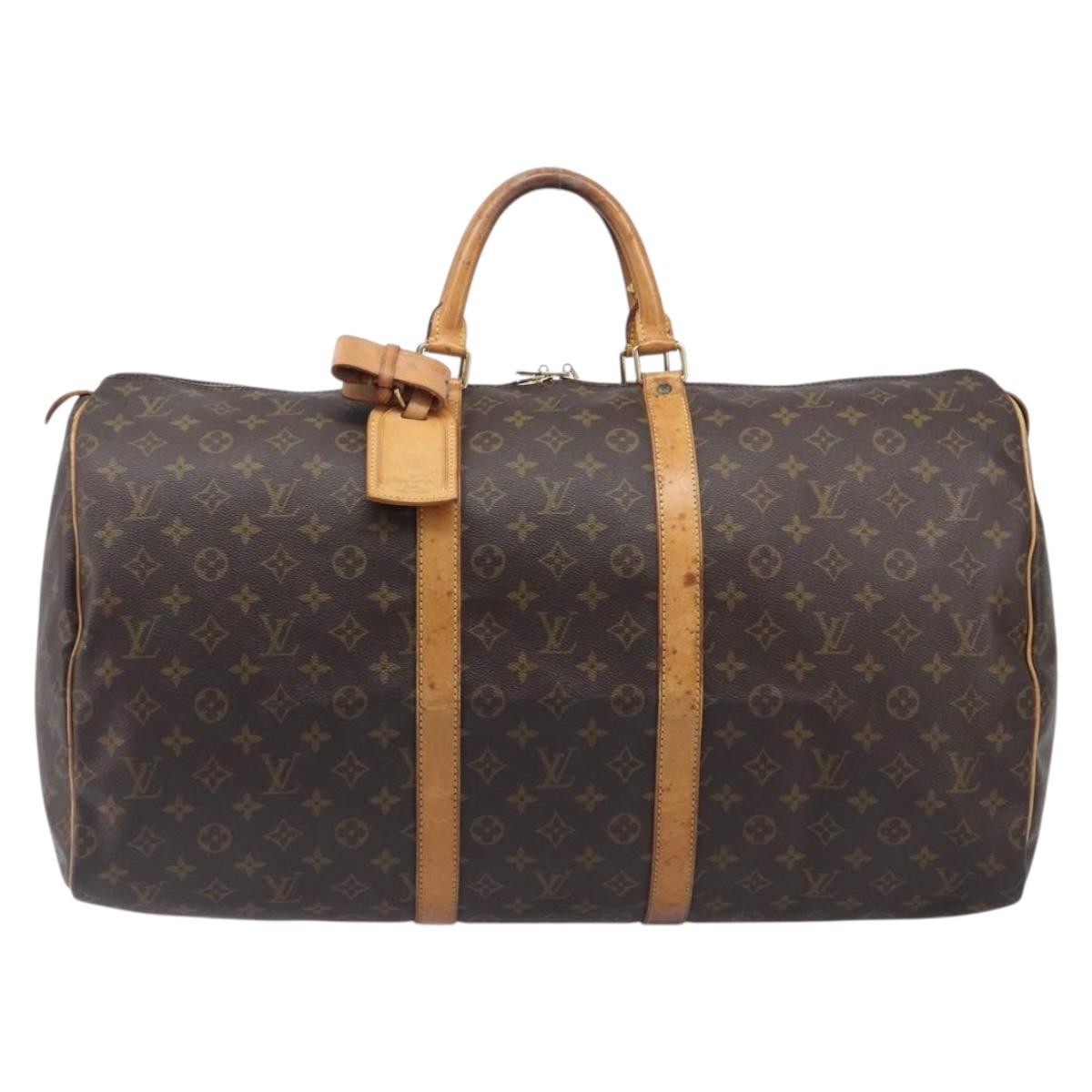LOUIS VUITTON Monogram Keepall 55 Boston Bag M41424 LV Auth ar14327