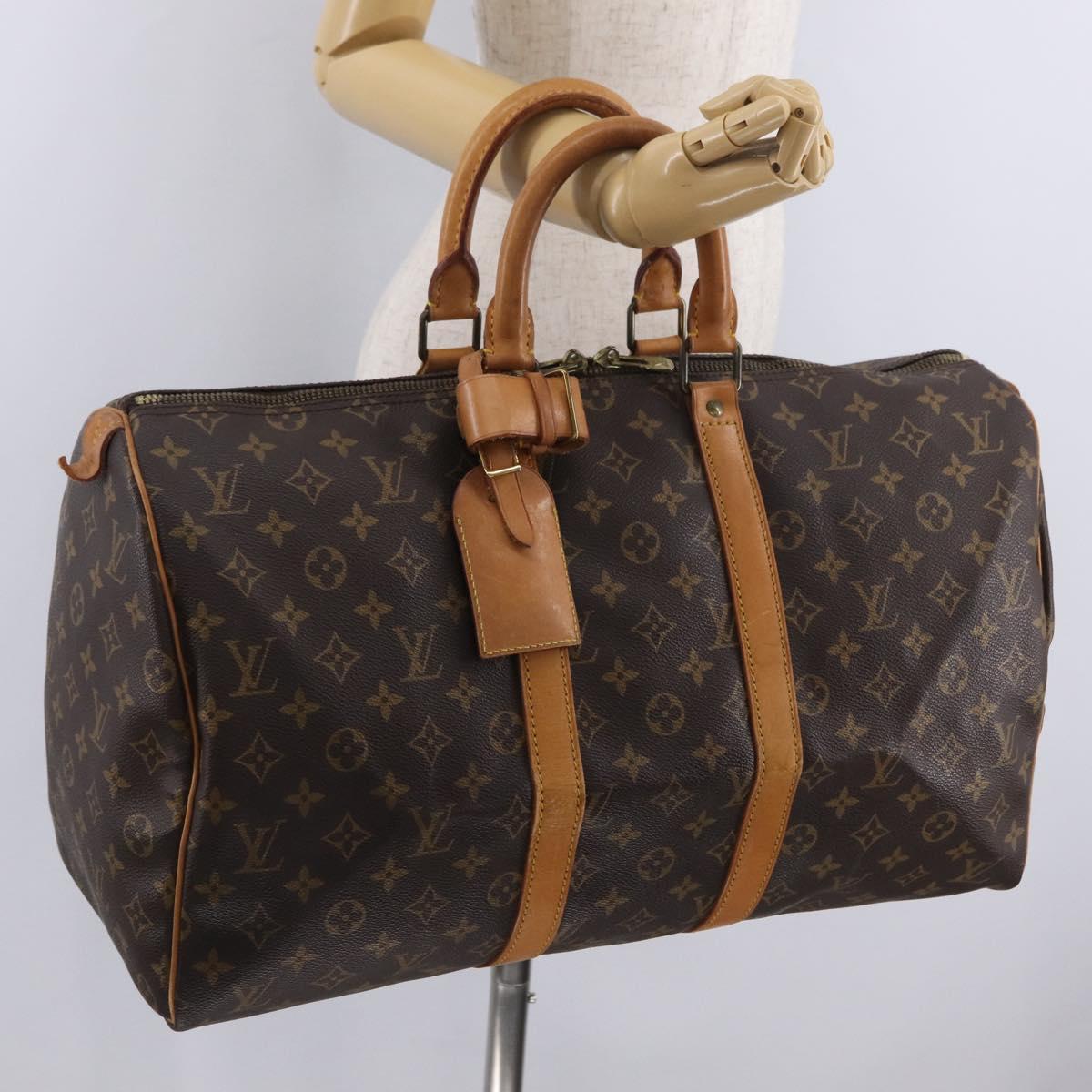 LOUIS VUITTON Monogram Keepall 45 Boston Bag M41428 LV Auth ar14328A