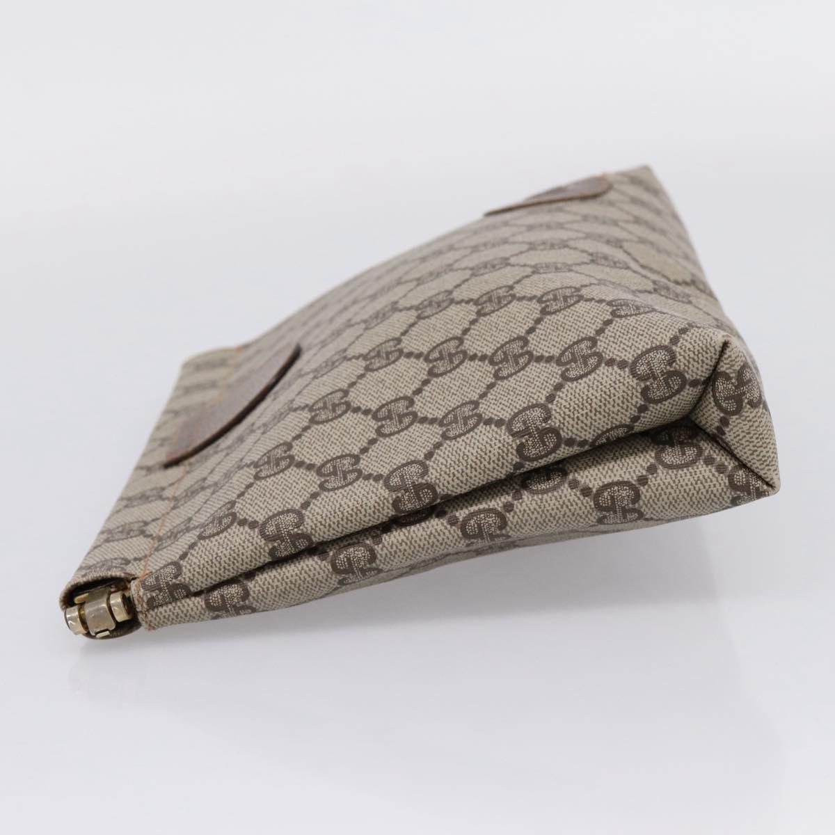GUCCI GG Supreme Clutch Bag PVC Beige Gold 67 039 5229 Auth ar14346