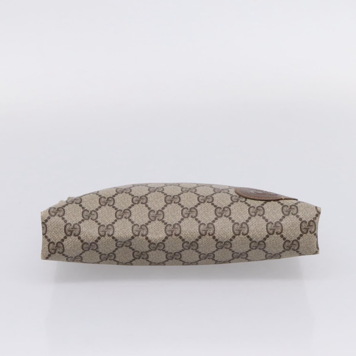 GUCCI GG Supreme Clutch Bag PVC Beige Gold 67 039 5229 Auth ar14346