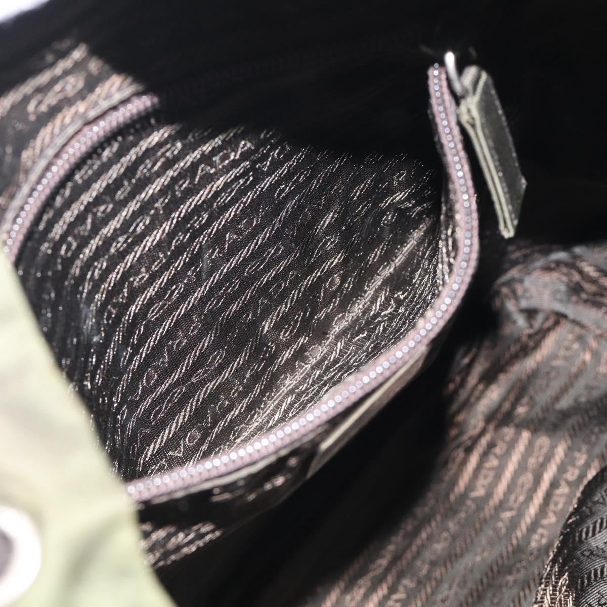 PRADA Backpack Nylon Green Silver Auth ar14348