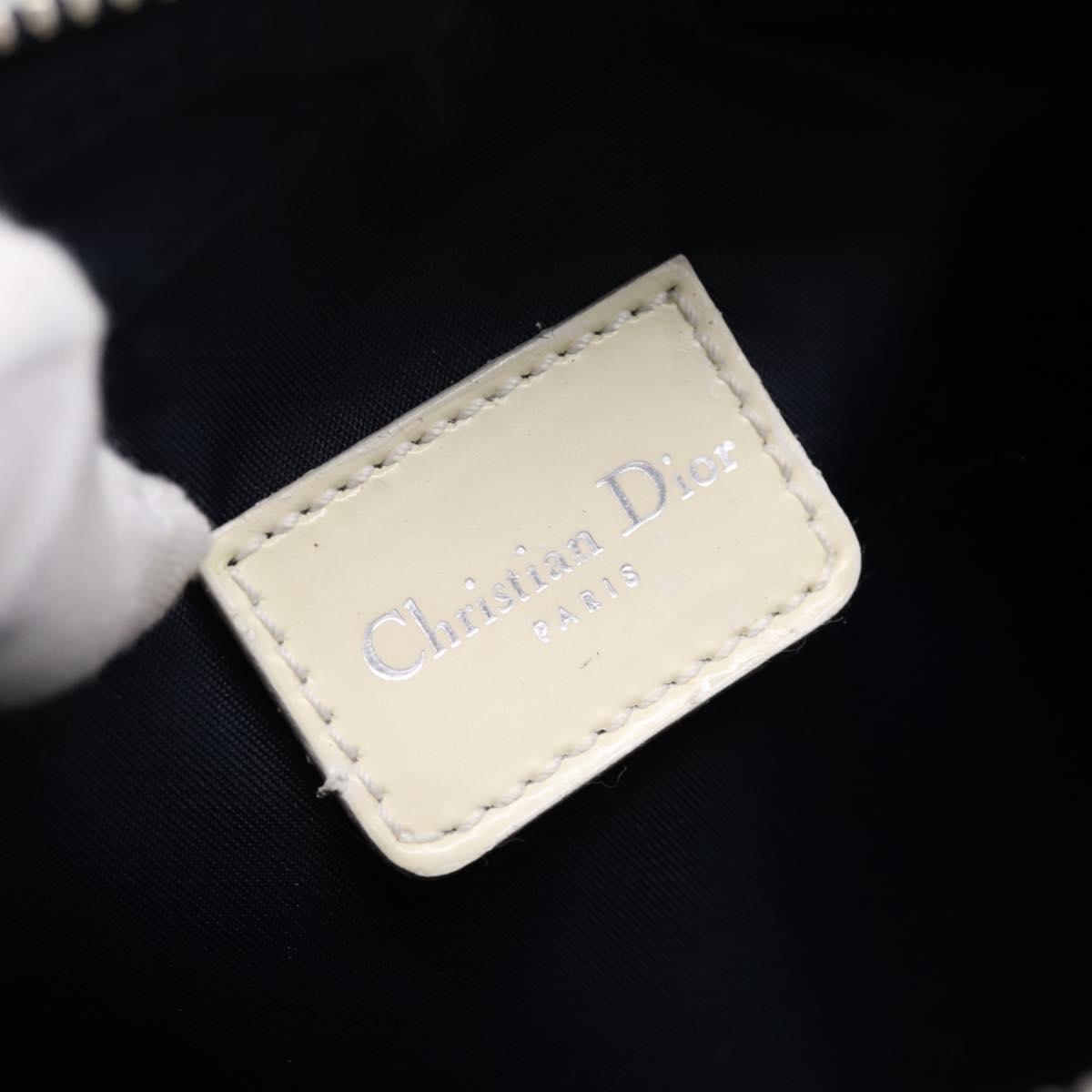 Christian Dior Trotter Canvas Pouch PVC Navy Silver Auth ar14358A