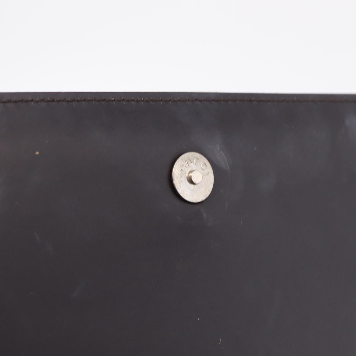 GUCCI Shoulder Bag Leather Outlet Black Silver 001 3063 Auth ar14368