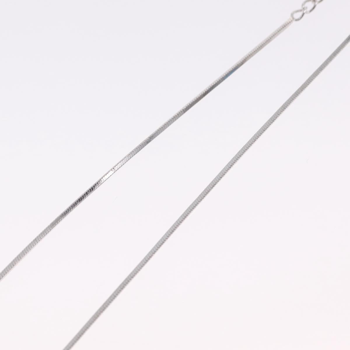 Christian Dior Necklace Metal Silver Auth ar14372V