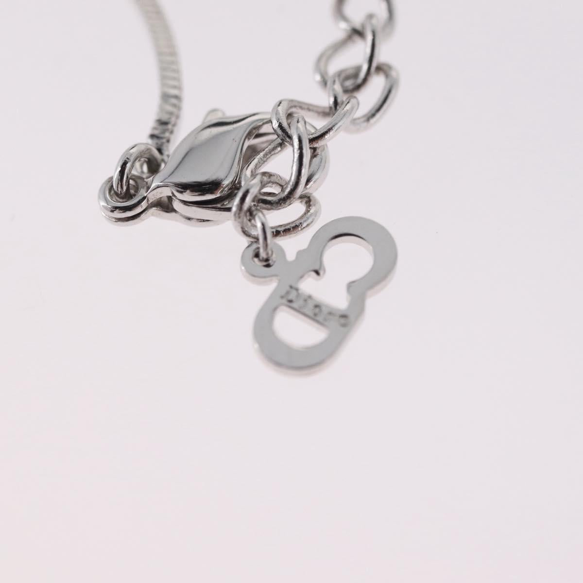 Christian Dior Necklace Metal Silver Auth ar14372V