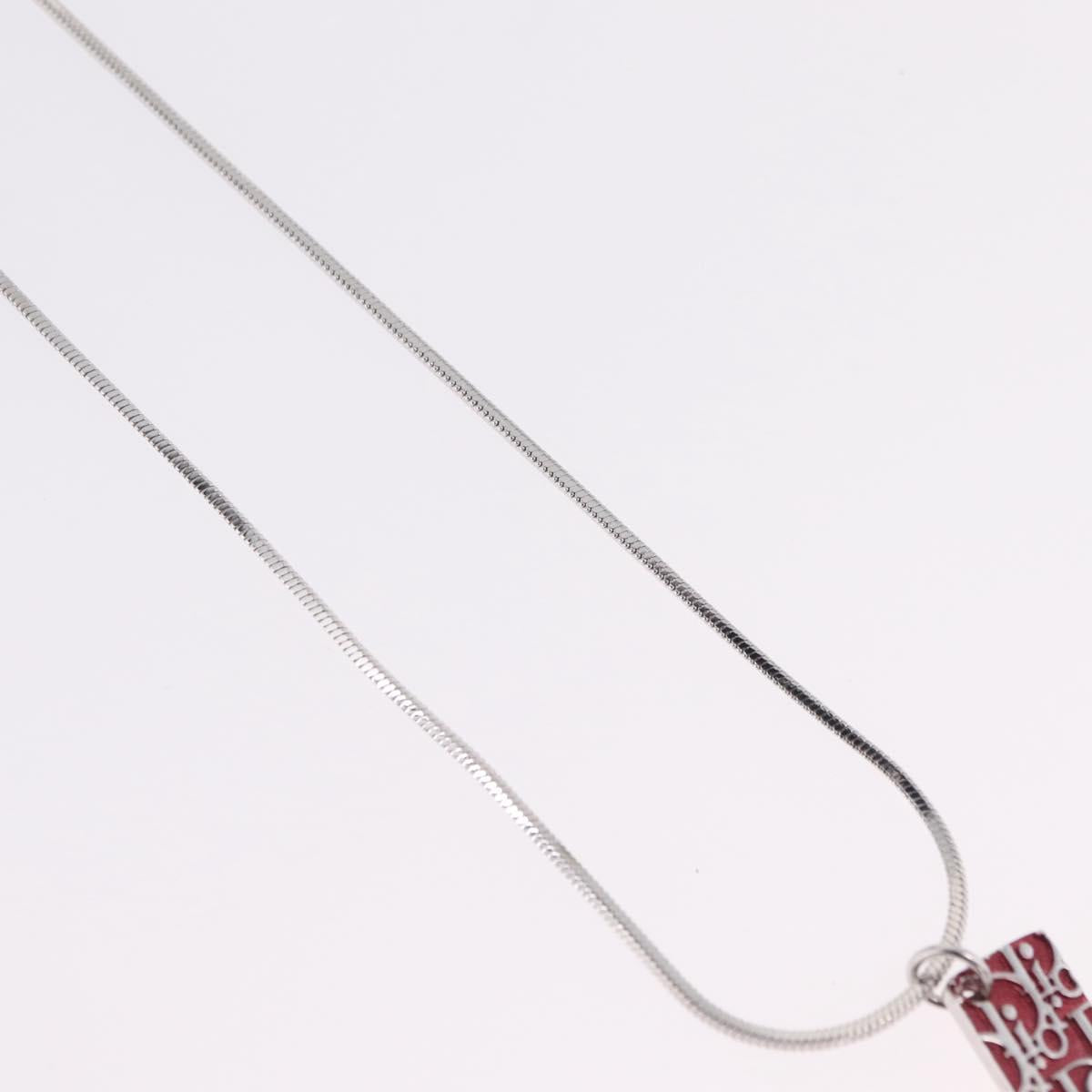 Christian Dior Necklace Metal Silver Auth ar14372V