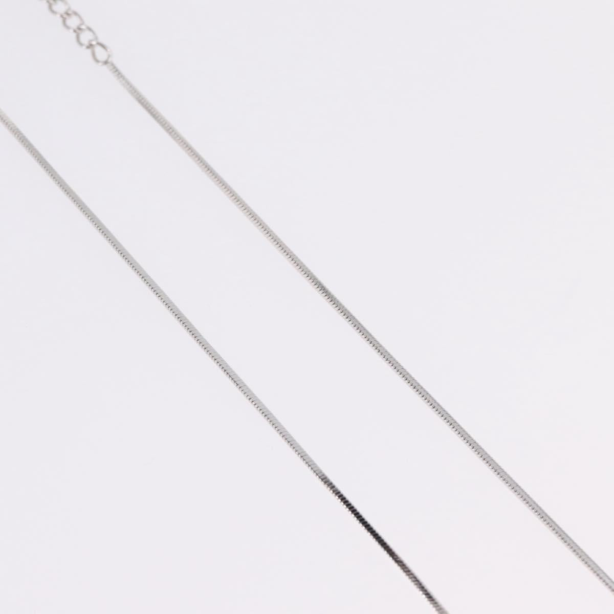 Christian Dior Necklace Metal Silver Auth ar14372V